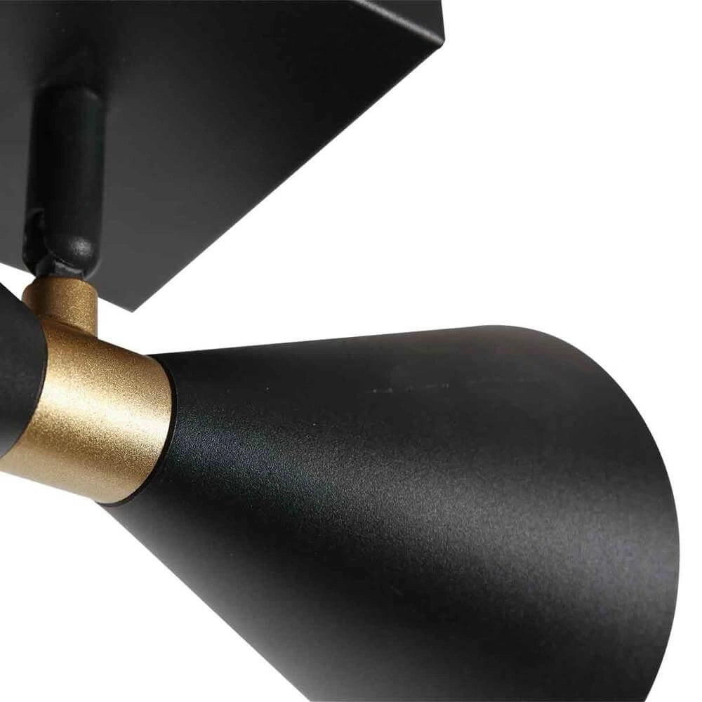 Design plafondlamp Preto zwart met goud dubbel Steinhauer 8712746176292