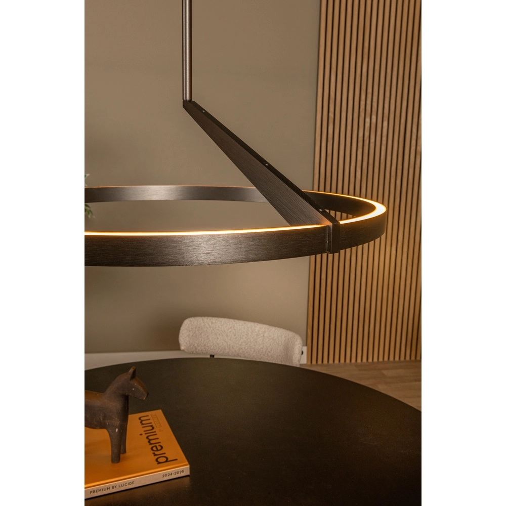 Strakke led hanglamp Applause Geborsteld metaal - Ø 60cm Premium by Lucide 5411212221827