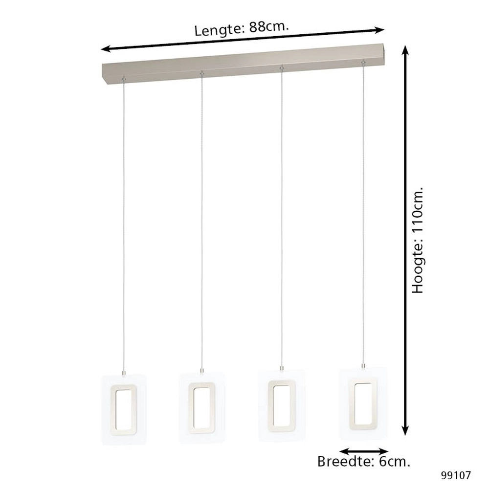 4-lichts hanglamp Enaluri nikkel Eglo 9002759991074
