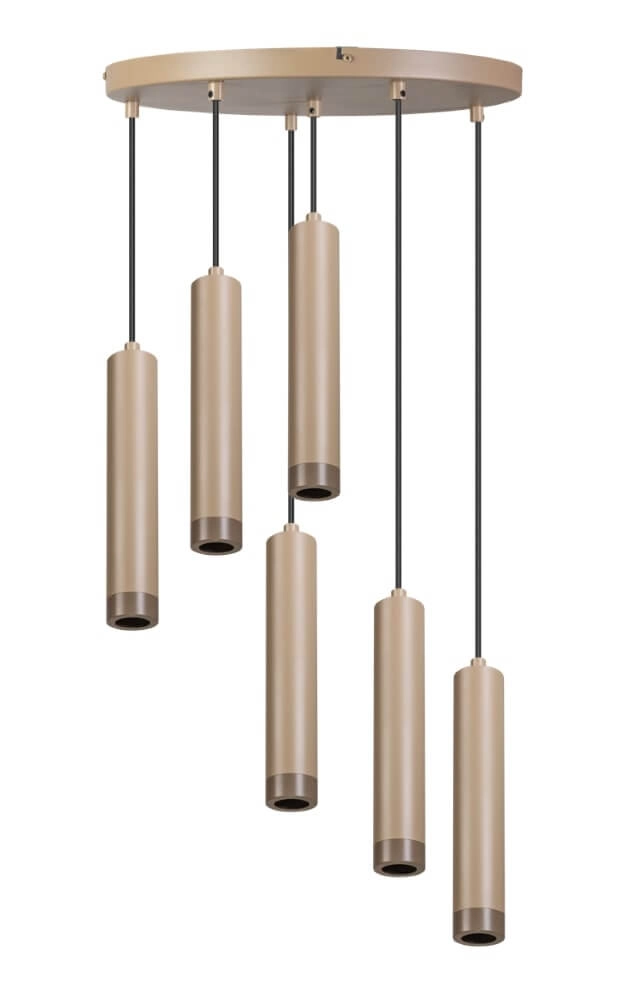 Zandkleurige hanglamp Miller Sand 6-lichts Zandkleurige hanglamp Miller Sand 6-lichts