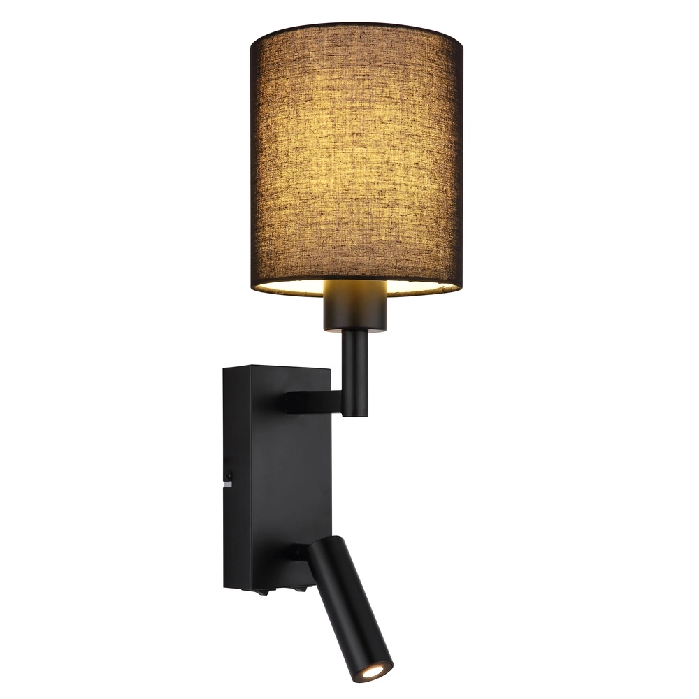 Bedlampje Zamora zwart met zwarte kap