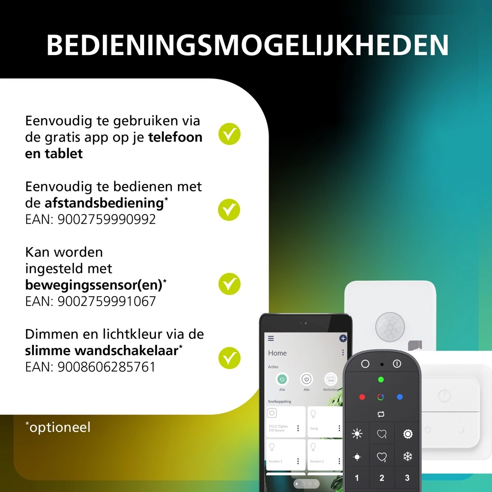 Smart vloerlamp Flatron-Z zwart Eglo 9008606390601