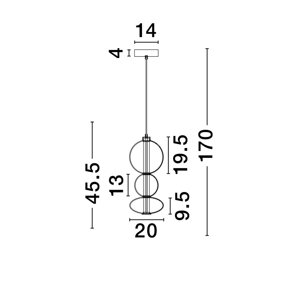 Hanglamp Bally smoke glas 45,5cm Lyora 5212017449160