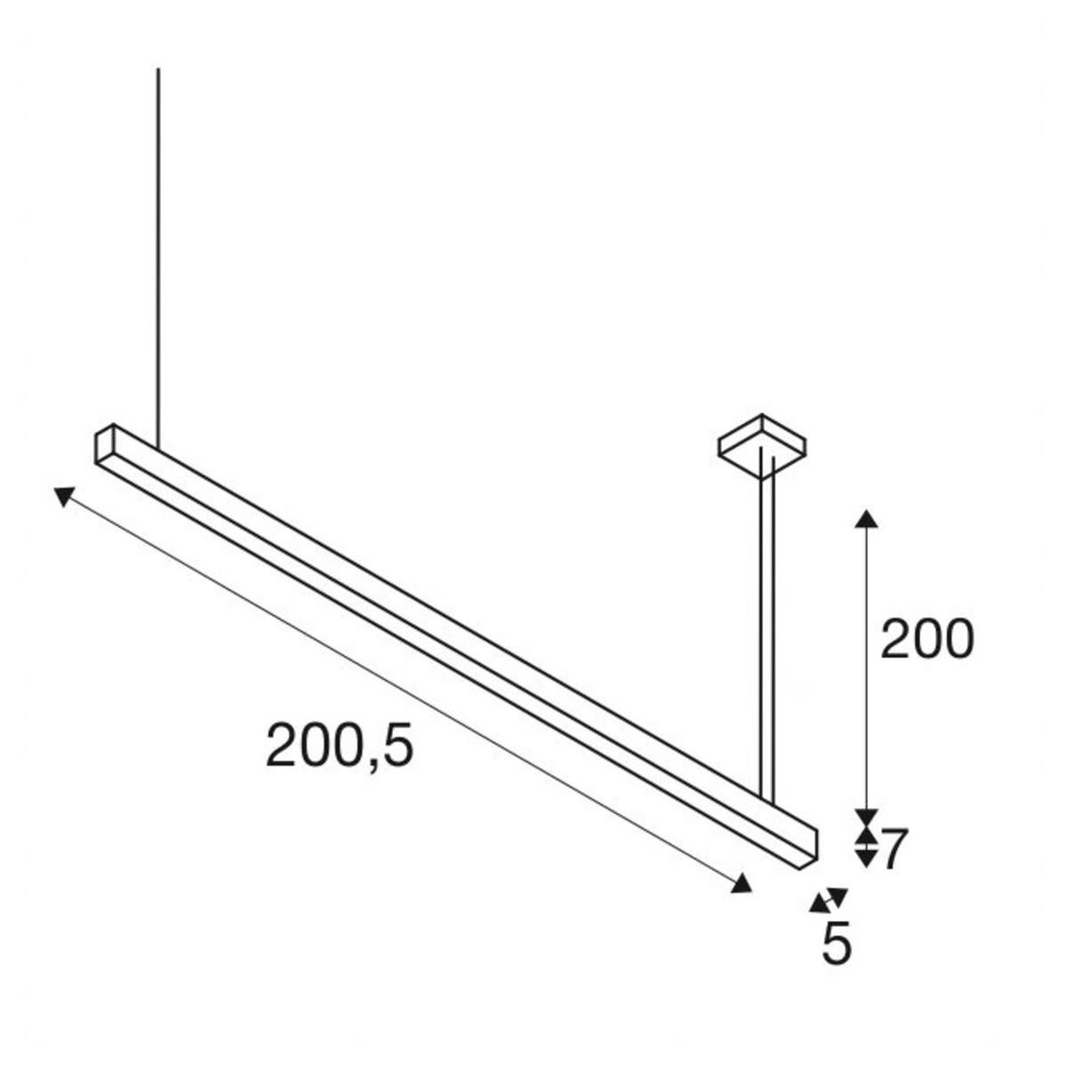 Kantoor hanglamp Glenos 4000K 200cm zwart SLV 4024163197038