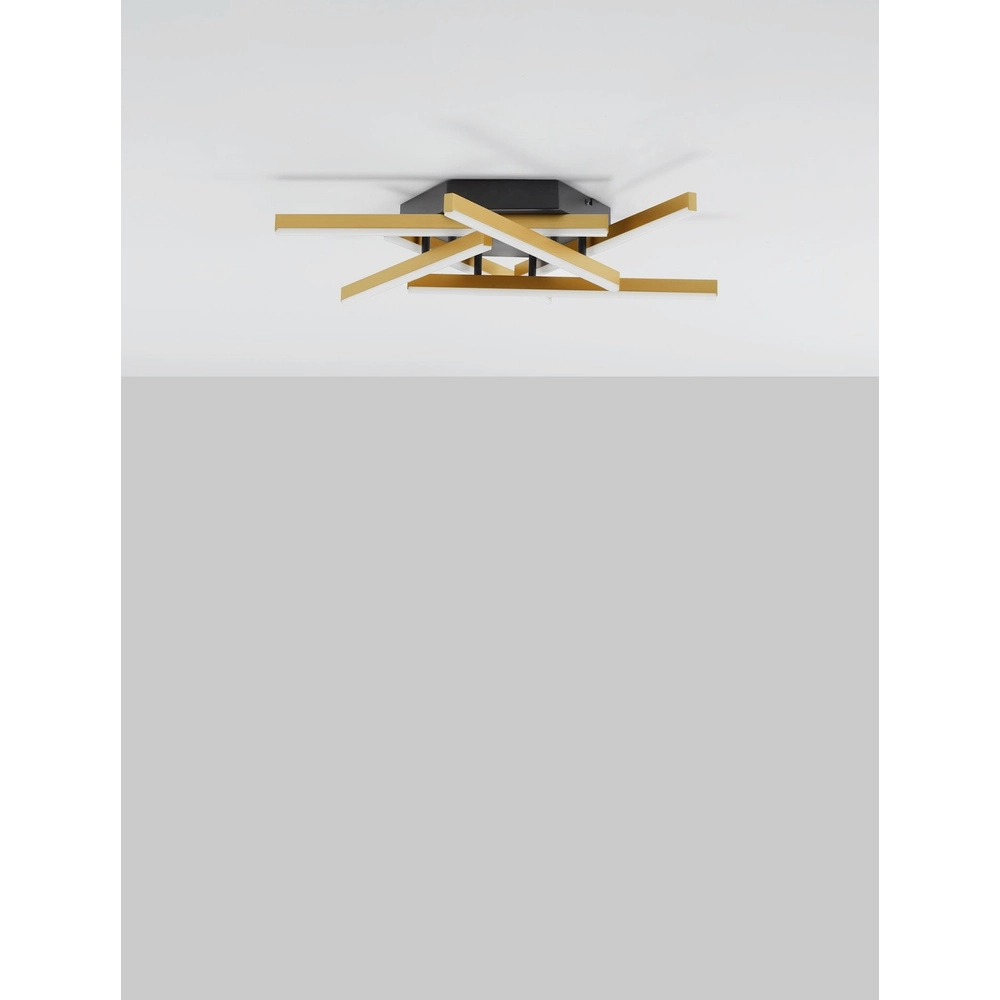 Plafondlamp Hyde zwart met goud Lyora 5212017446190
