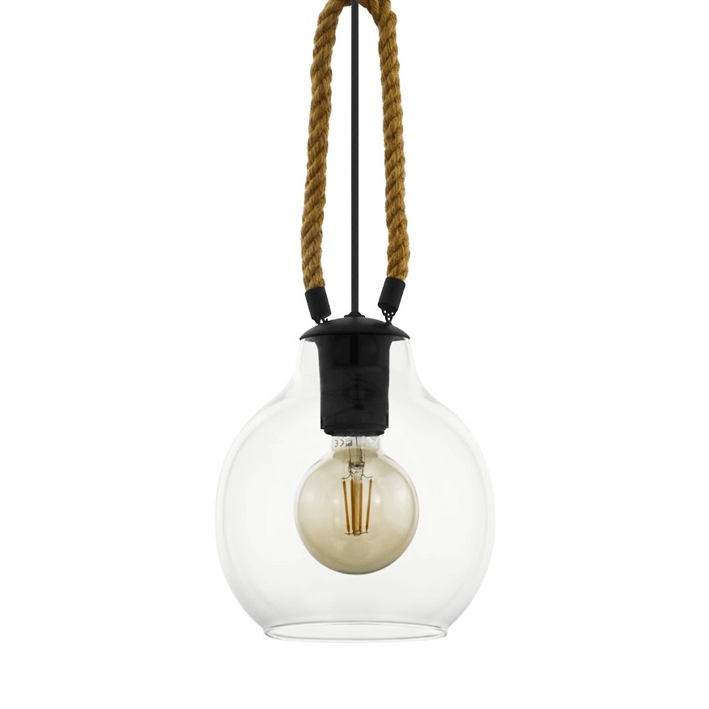 Glas hanglamp Roding met touw