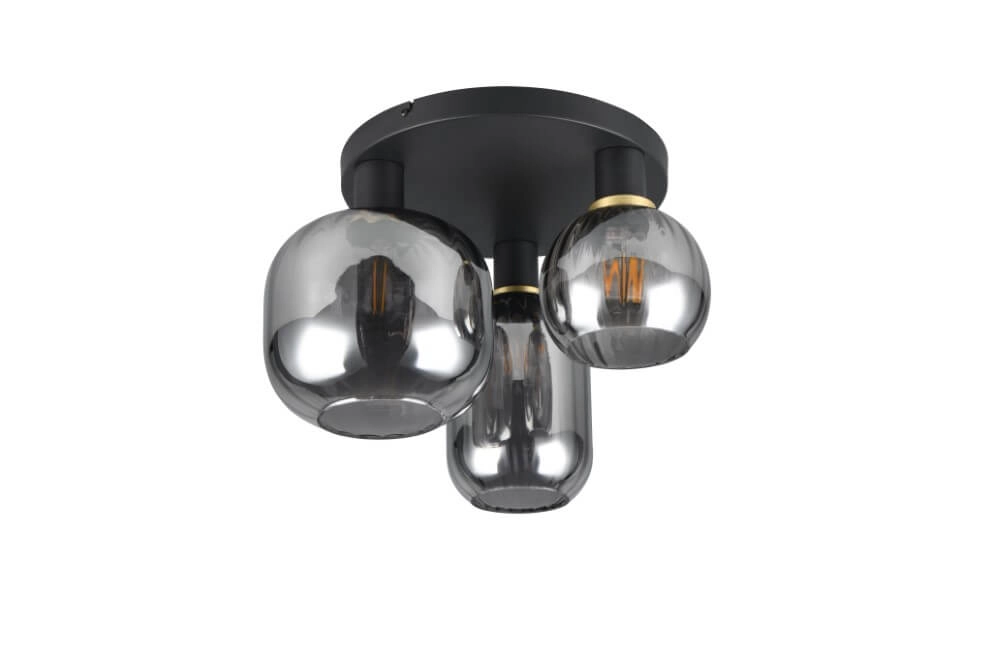 Trendy plafondlamp Diva met smoke glas Trio 4017807614602