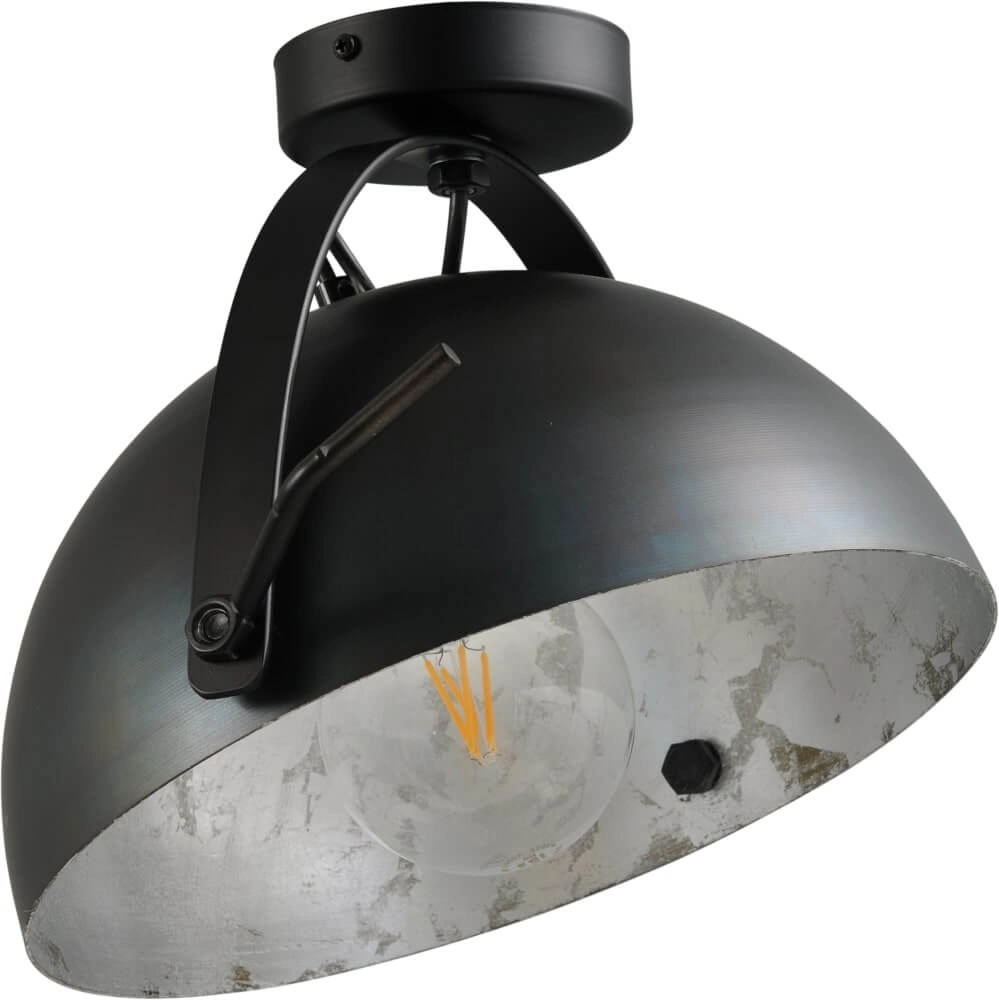 Landelijke plafondlamp Larino 30 zwart met zilver