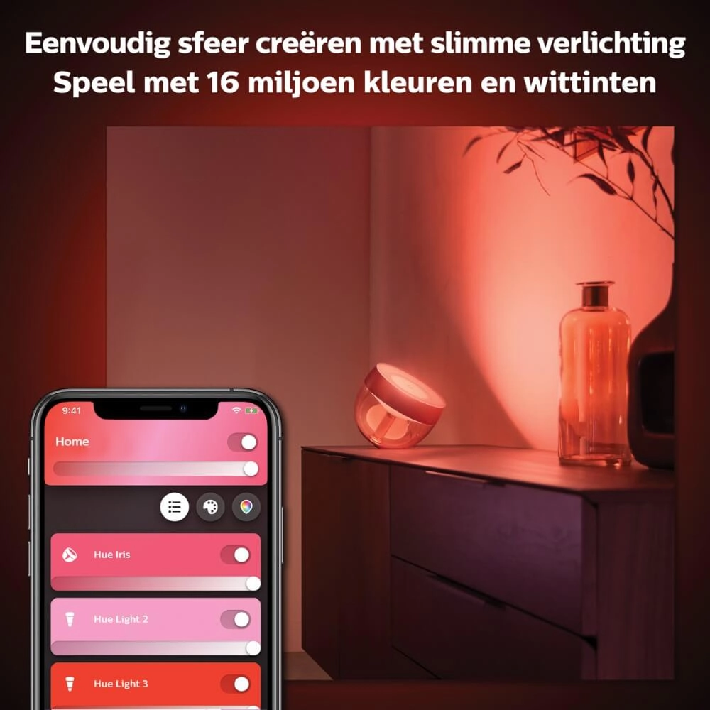 Uplight Hue Iris - White and color roodkoper Philips 8719514411586