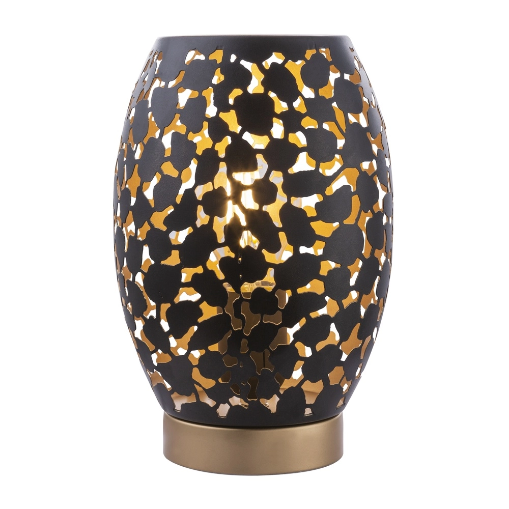 Tafellamp Narri zwart met goud - grove gaatjes Globo 9007371378555