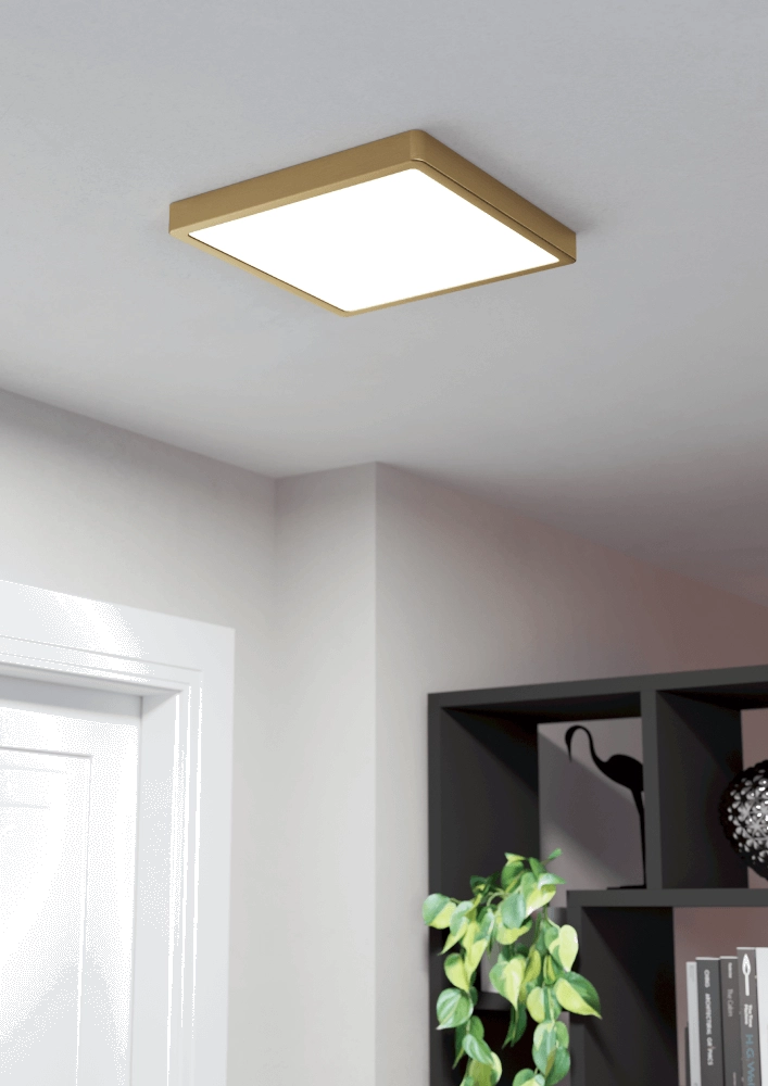 Messing plafondlamp Fueva 5 28,5 bij 28,5cm Eglo 9008606229598