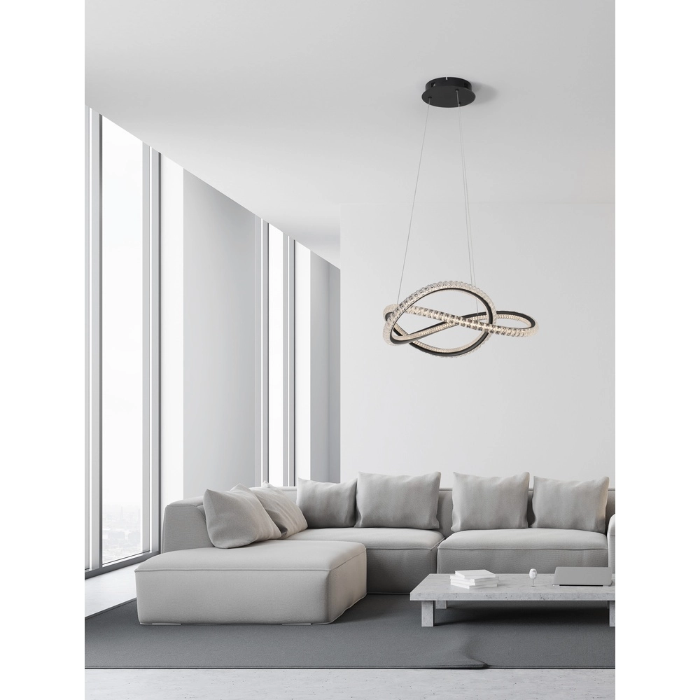 Design hanglamp Ginevra zwart Ø 58cm