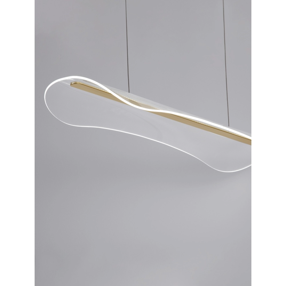 Hanglamp Agos goud met kunststof smal Lyora 5212017439345
