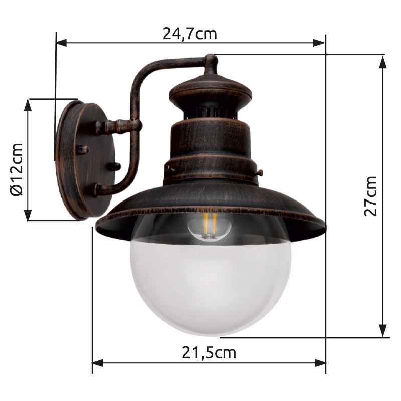 Desing wandlamp Sella bruin Globo 9007371381685