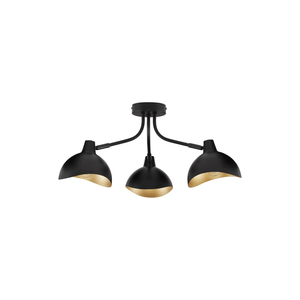 Plafondlamp Geti M zwart met gouden binnenkant Lyora 5212017436399