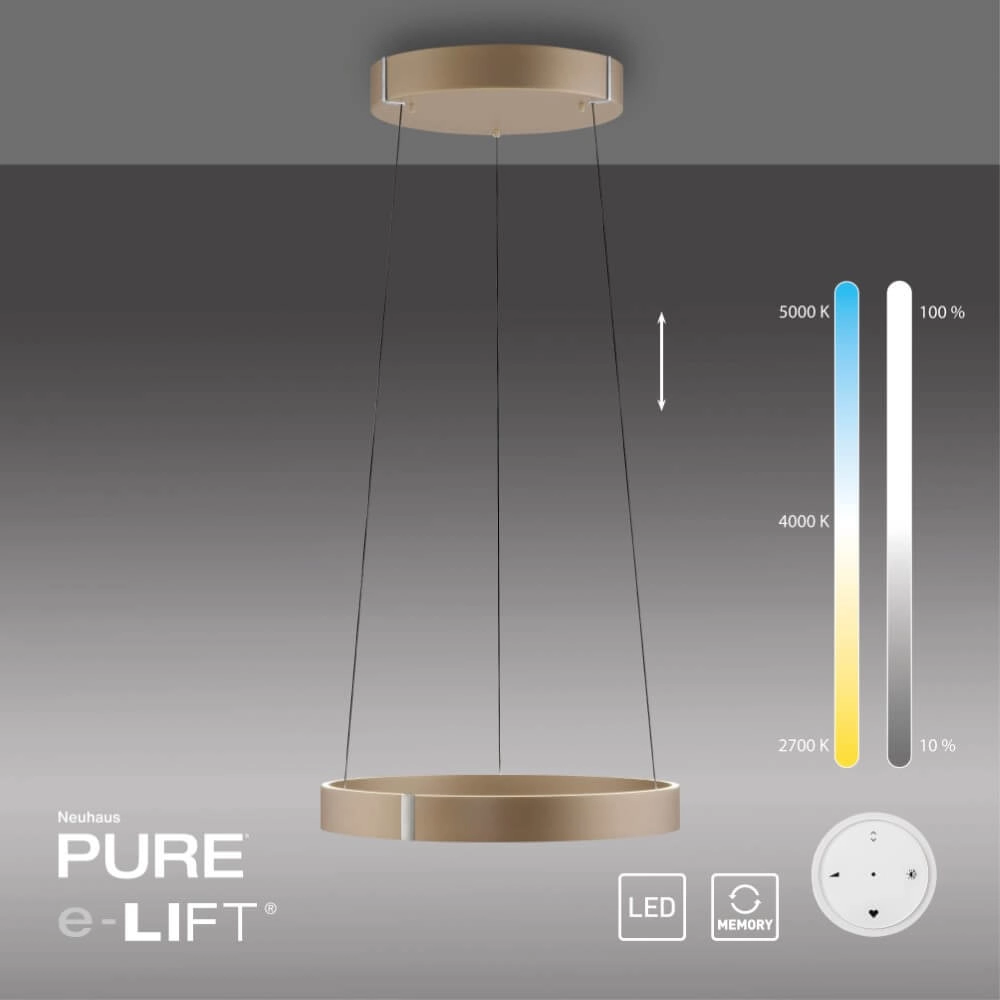 Ronde hanglamp Pure E-Clipse brons Ø 50cm Paul Neuhaus 4012248386408