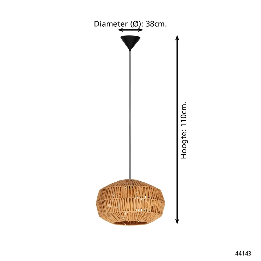 Rotan hanglamp Sheldon Ø 38cm Eglo 9008606359783
