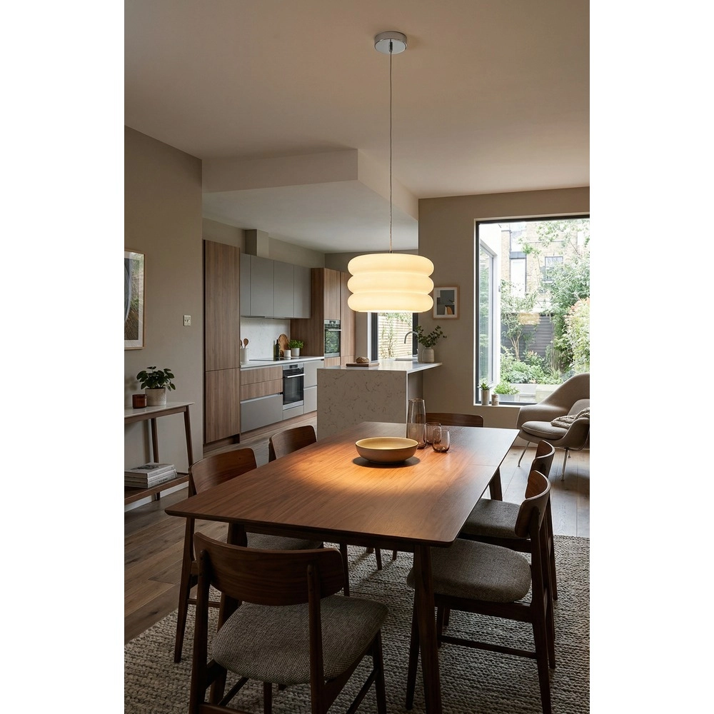 Design hanglamp Tortora chroom met wit Ø 30cm Eglo 9008606405572