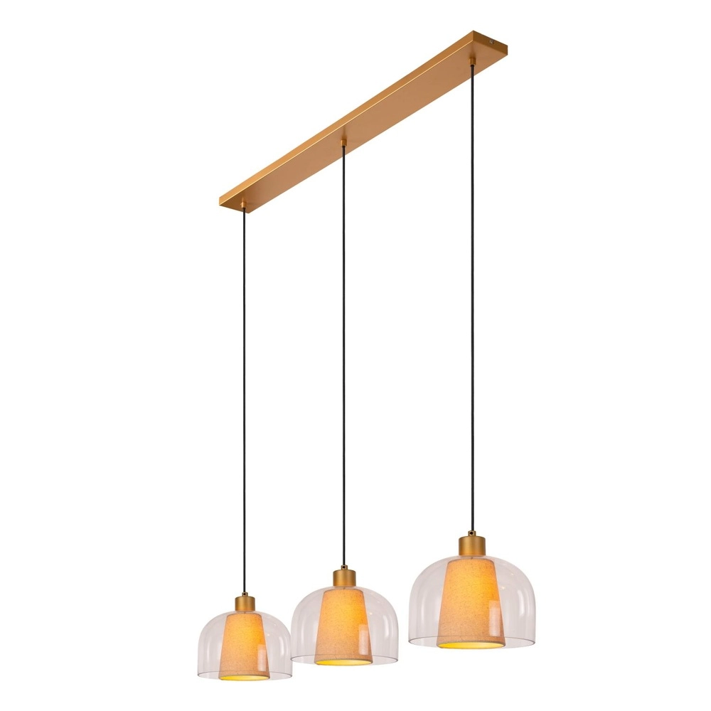 Design hanglamp Gunhild 3-lichts goud recht Lucide 5411212303356