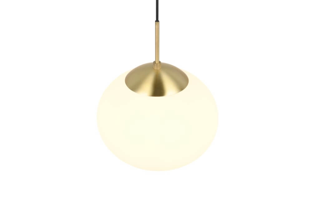 Ovale hanglamp Fomento Ø 30cm - messing met wit glas Trio 4017807616217