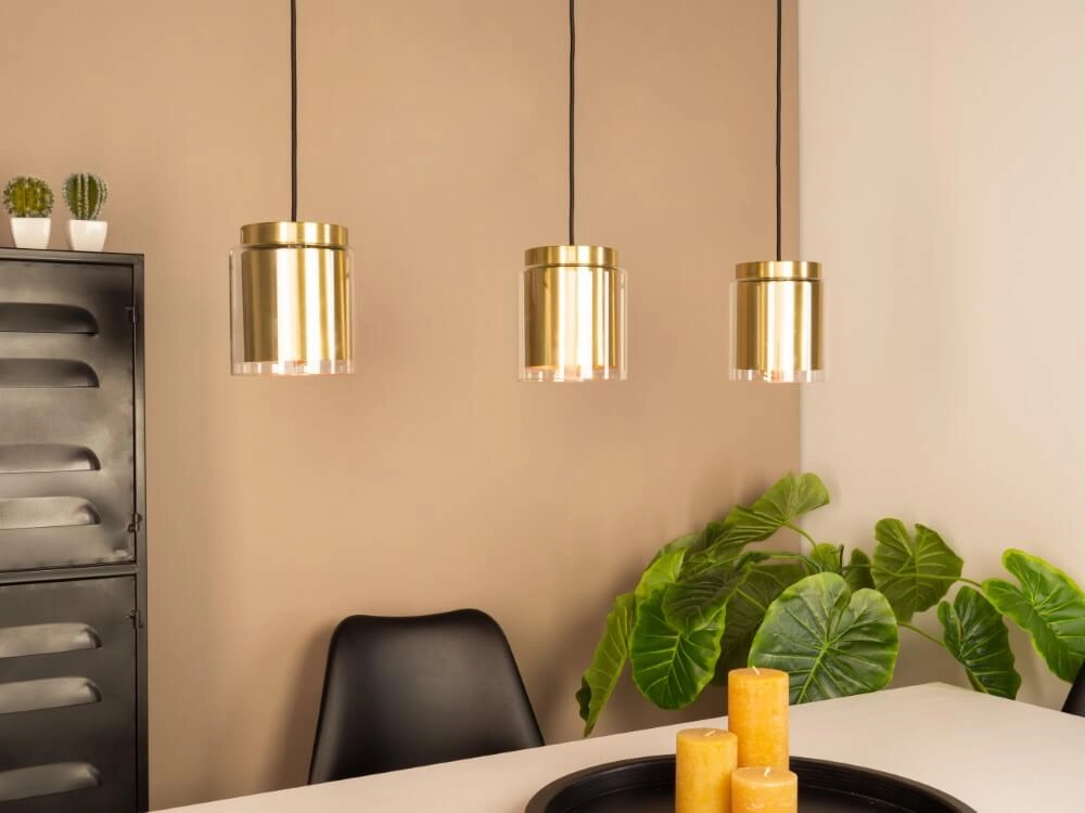 Eettafellamp Lagunitas goud met glas Eglo 9002759996543