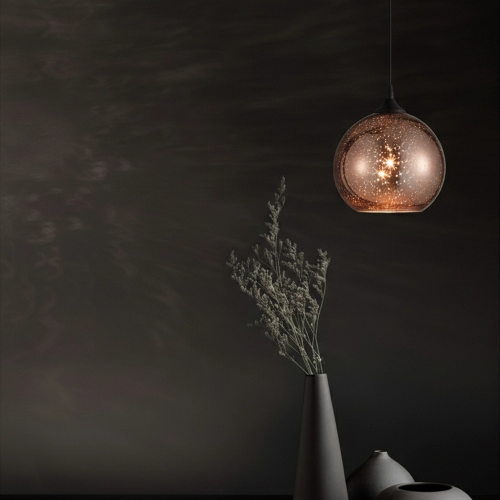 Hanglamp Blaze enkel koper glas