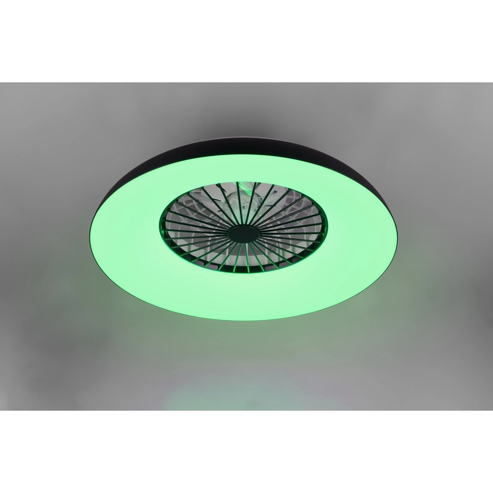 Design ventilator Svaerholt zwart Ø 60cm met RGB functie Trio 4017807688795