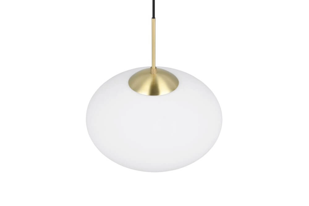 Ovale hanglamp Fomento Ø 40cm - messing met wit glas Trio 4017807616231