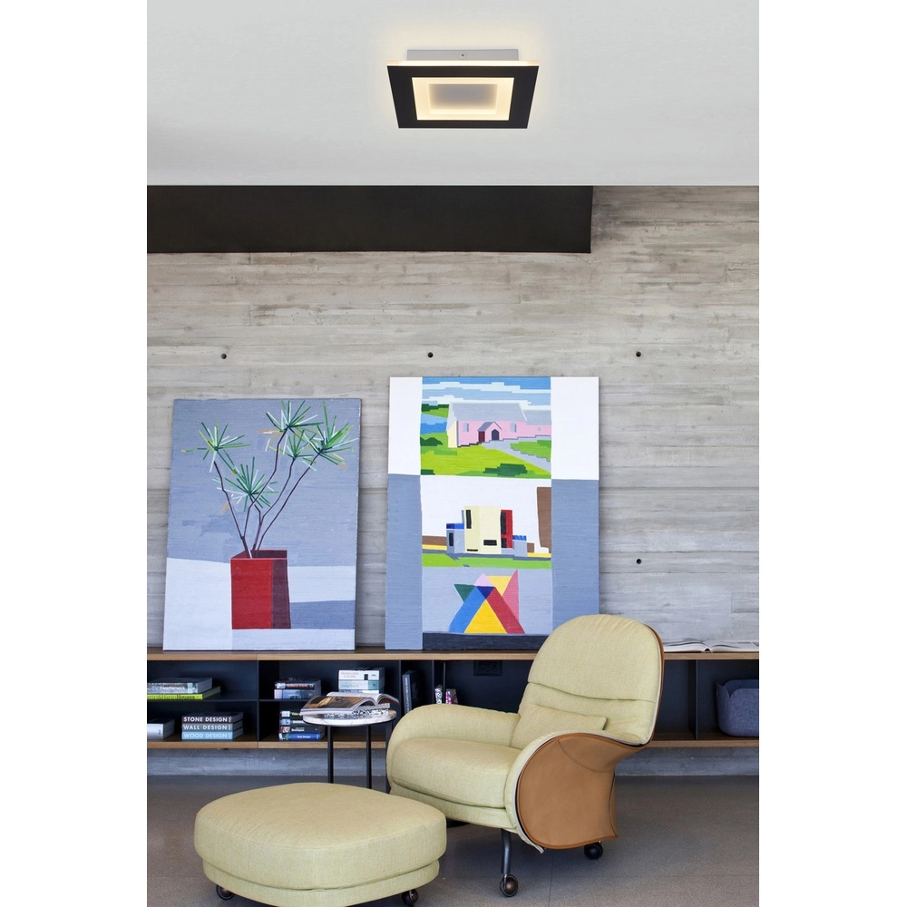 Plafonniere Squary vierkant 25cm zwart Searchlight 5053423307756