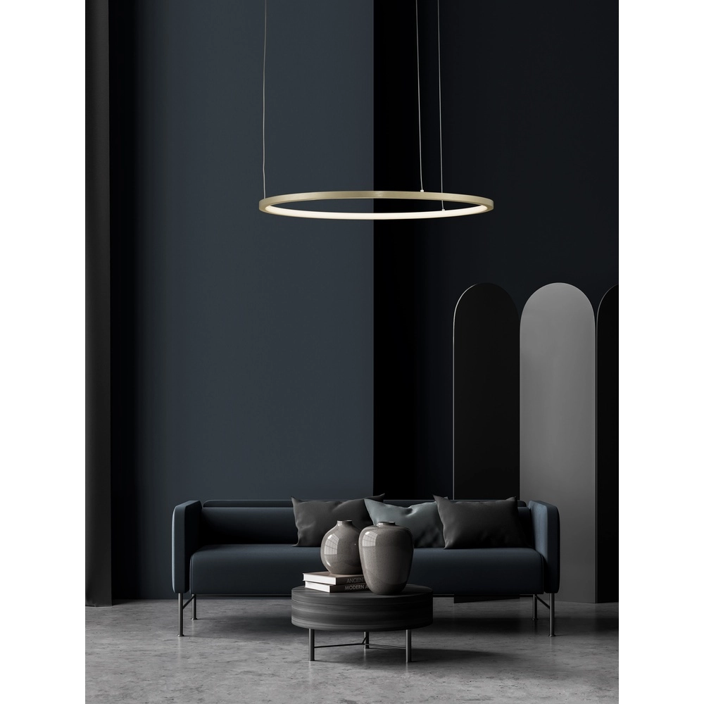 Ronde hanglamp Tarquin goud Ø 60cm