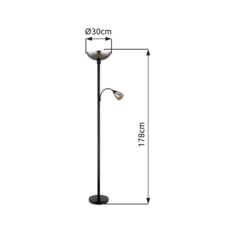 Vloerlamp Blade zwart Globo 9007371451951