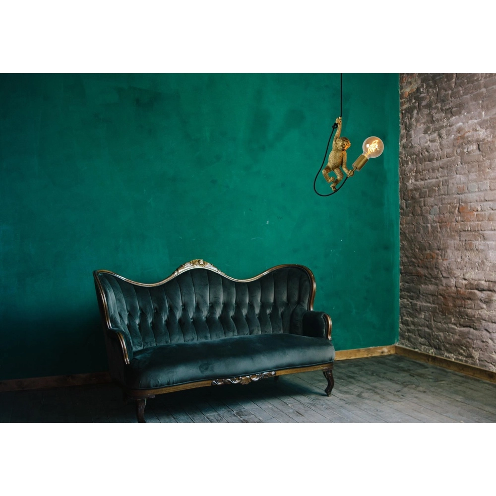 Hanglamp Extravaganza Chimp aapje zwart met goud Lucide 5411212105318