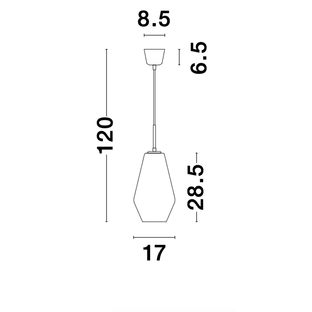 Hanglamp Veiro chroom glas Ø 17 x 28,5cm Lyora 5212017421289