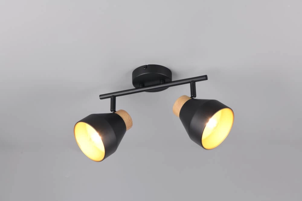 Design plafondlamp 2-lichts Valentin zwart Trio 4017807637410