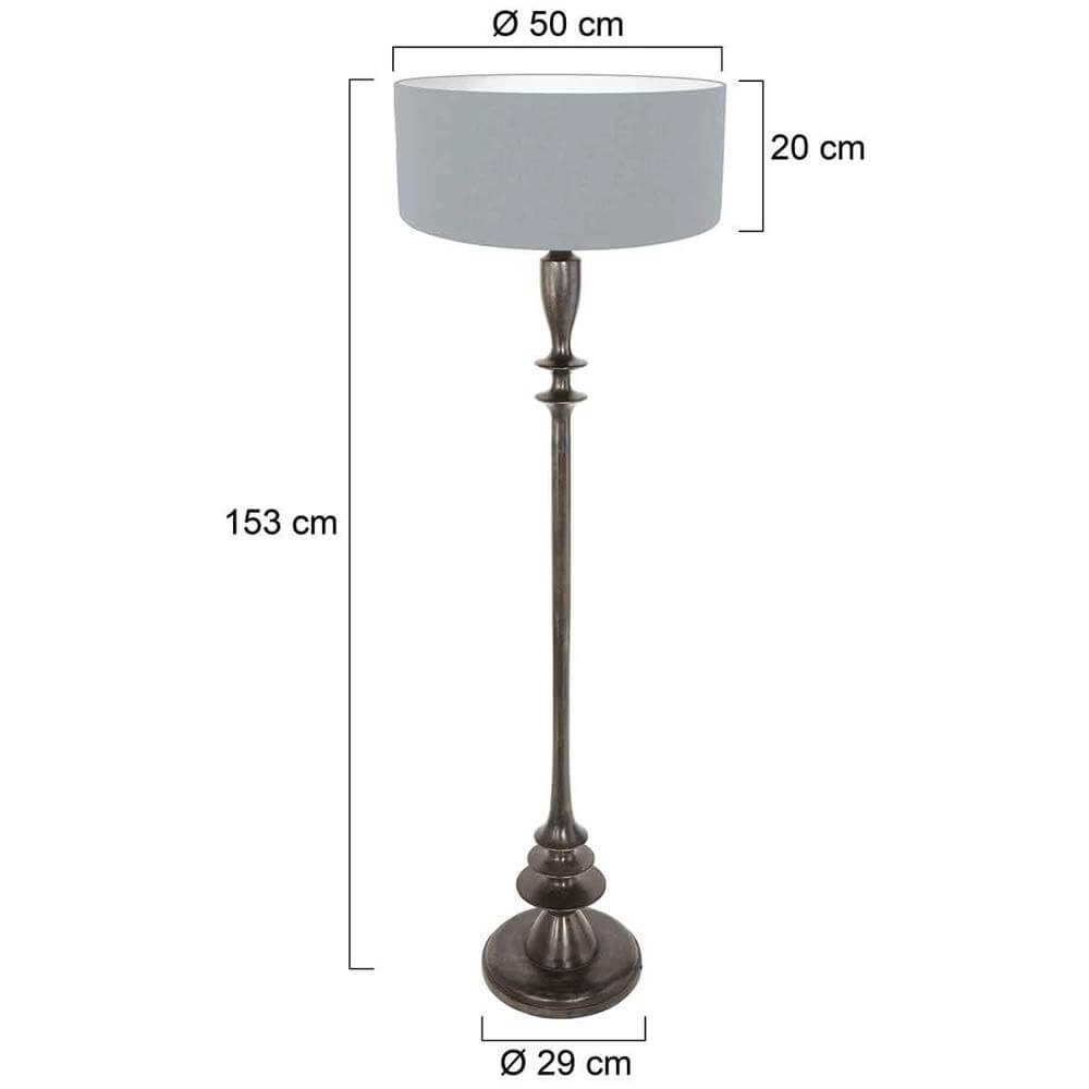 Vloerlamp Bois lichtblauwe kap Steinhauer 8712746175066