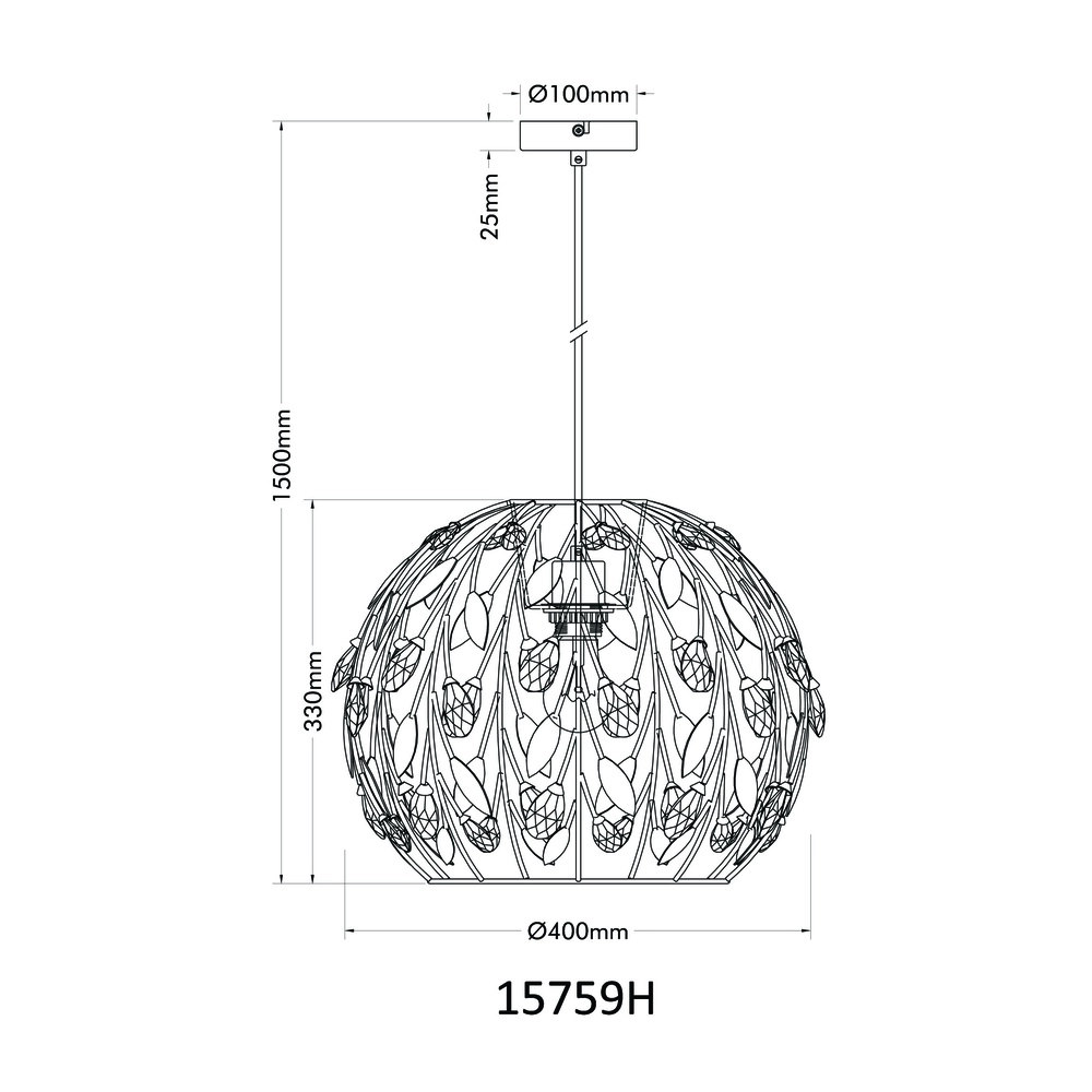 Landelijke hanglamp Mika zwart Globo 9007371519941