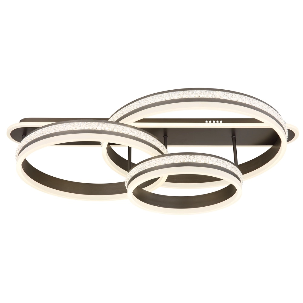 Design plafondlamp Grouni 3 ringen titanium geborsteld Globo 9007371449002
