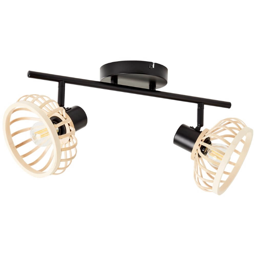 Houten plafondlamp Norah 2-lichts Brilliant 4004353409523