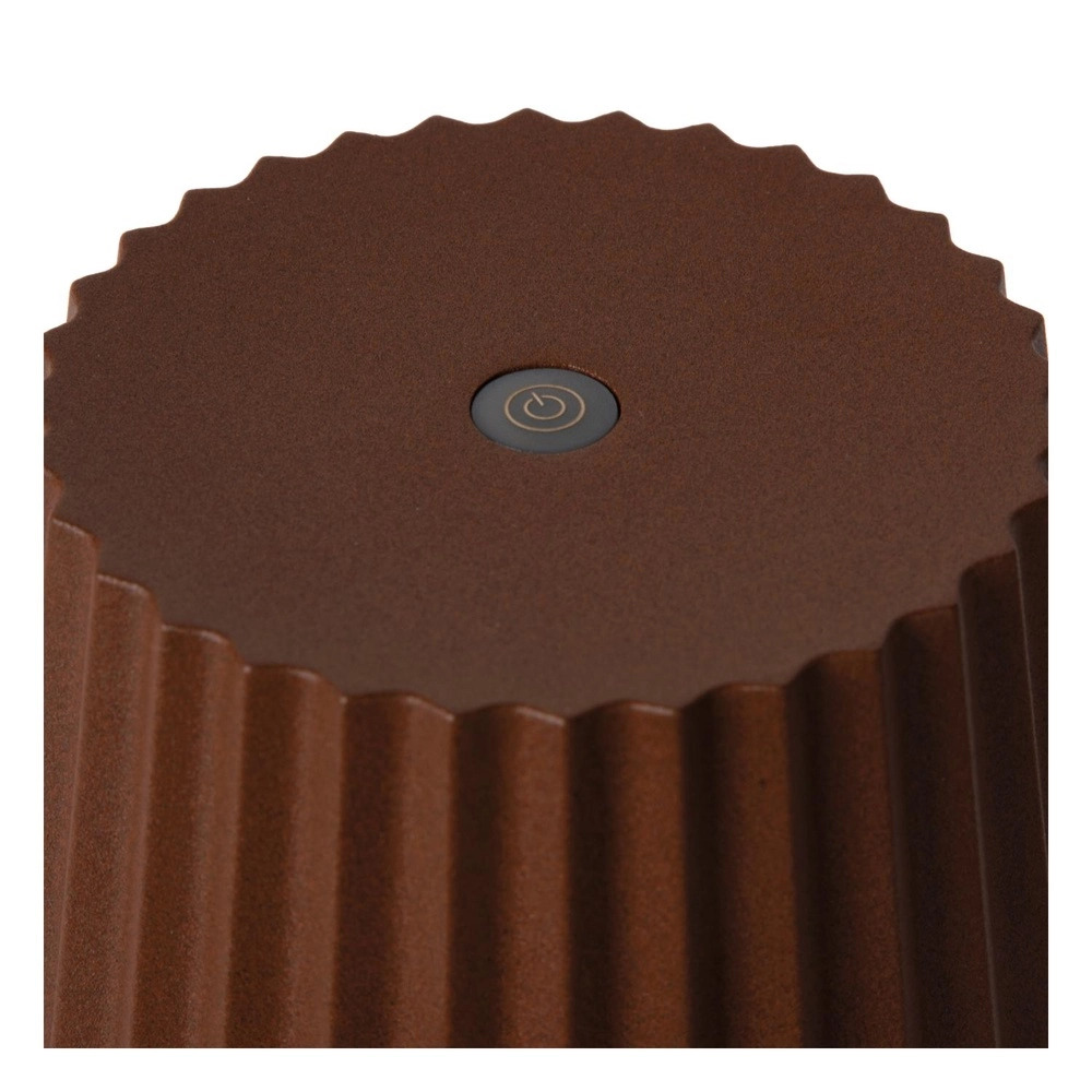 Oplaadbare tafellamp Justine roestbruin met oplaadstation Lucide 5411212272195