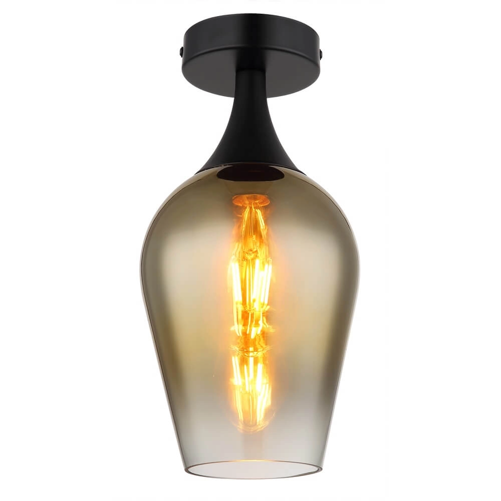 Plafondlamp Lavus groen glas Ø 15cm