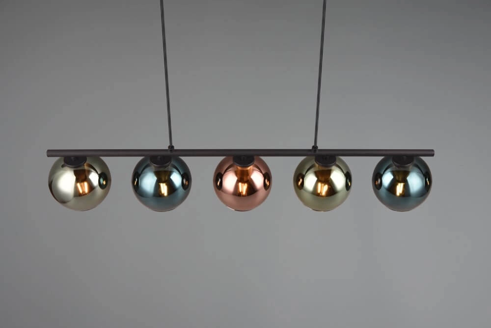 Design hanglamp Sheldon zwart met smoke glas Trio 4017807585254