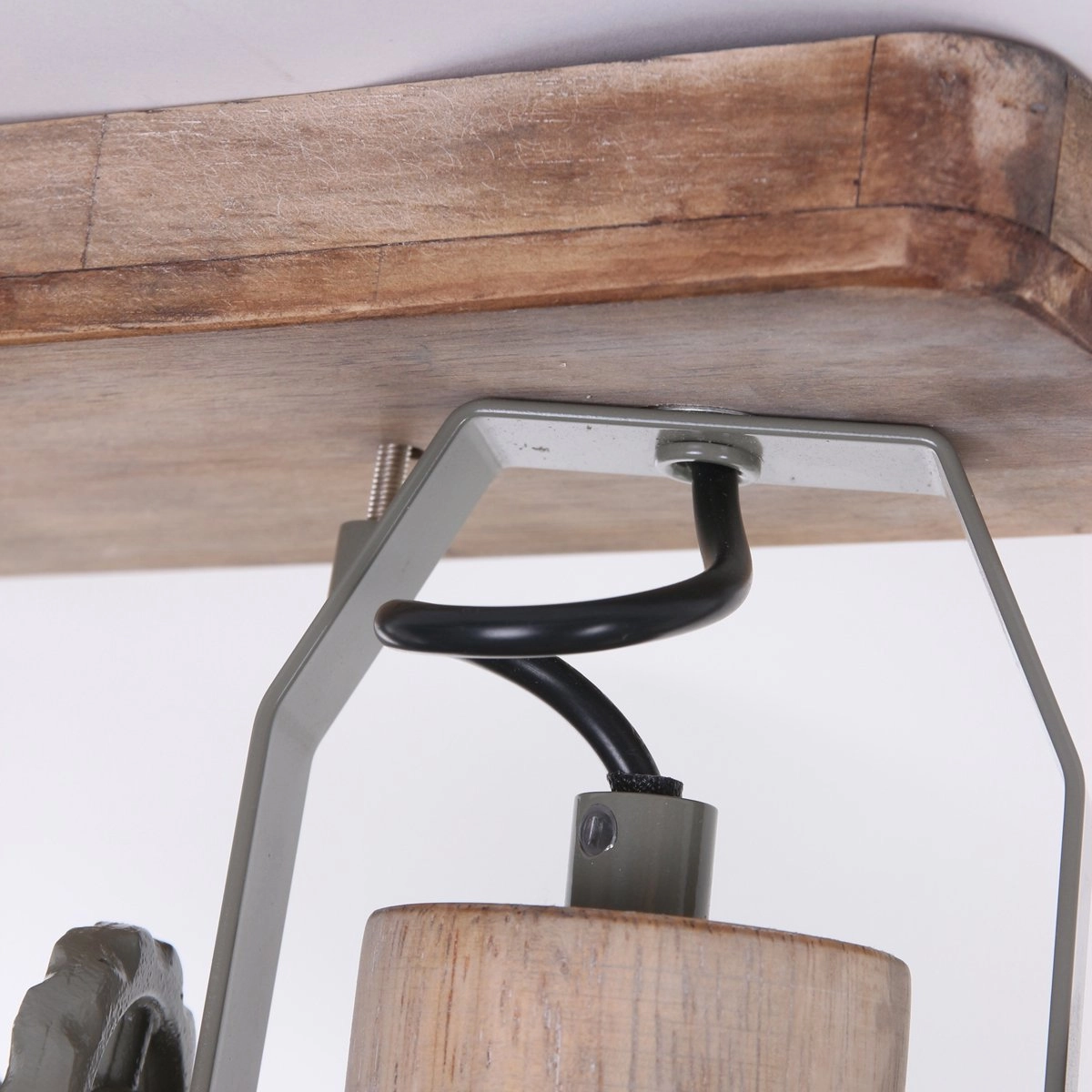 Opbouwspot Gearwood 2-lichts groen met houtbruin Steinhauer 8712746122732