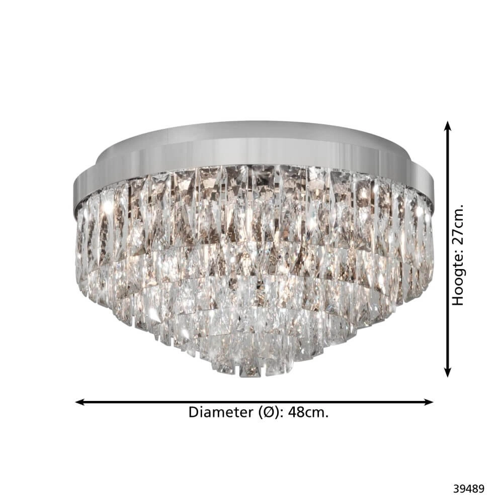 Plafond kroonluchter Valparaiso 1 chroom Ø 48cm Stars of Light 9002759394899