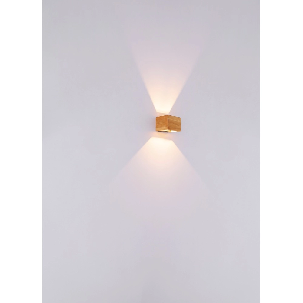 Houten wandlamp Alina up & down Globo 9007371442591