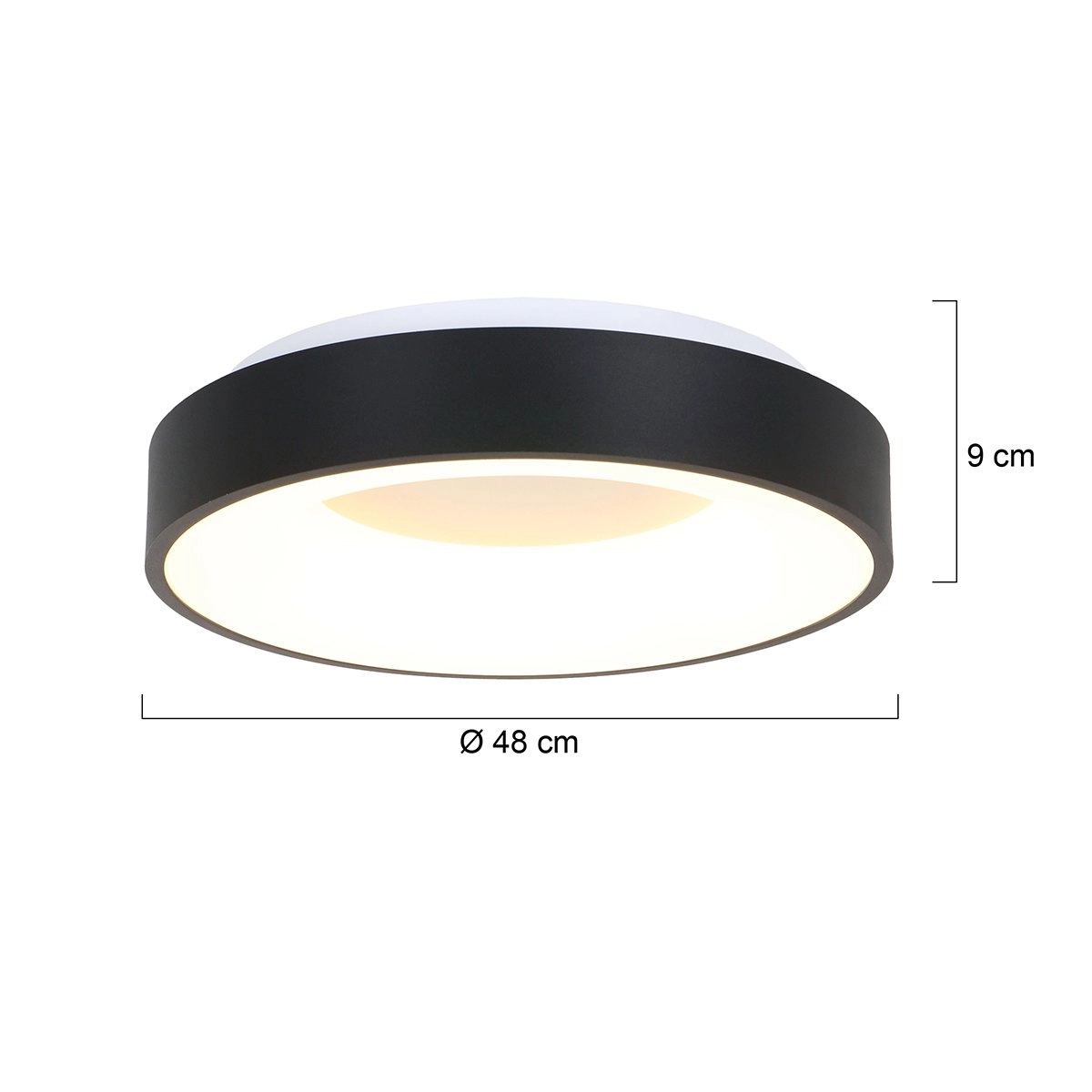 Design plafondlamp Ringlede Ø 48cm zwart Steinhauer 8712746131260