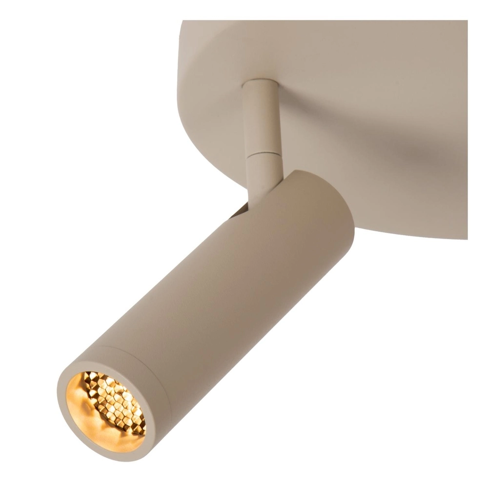 Strakke plafondlamp Grado 3-lichts zand bruin Lucide 5411212221742