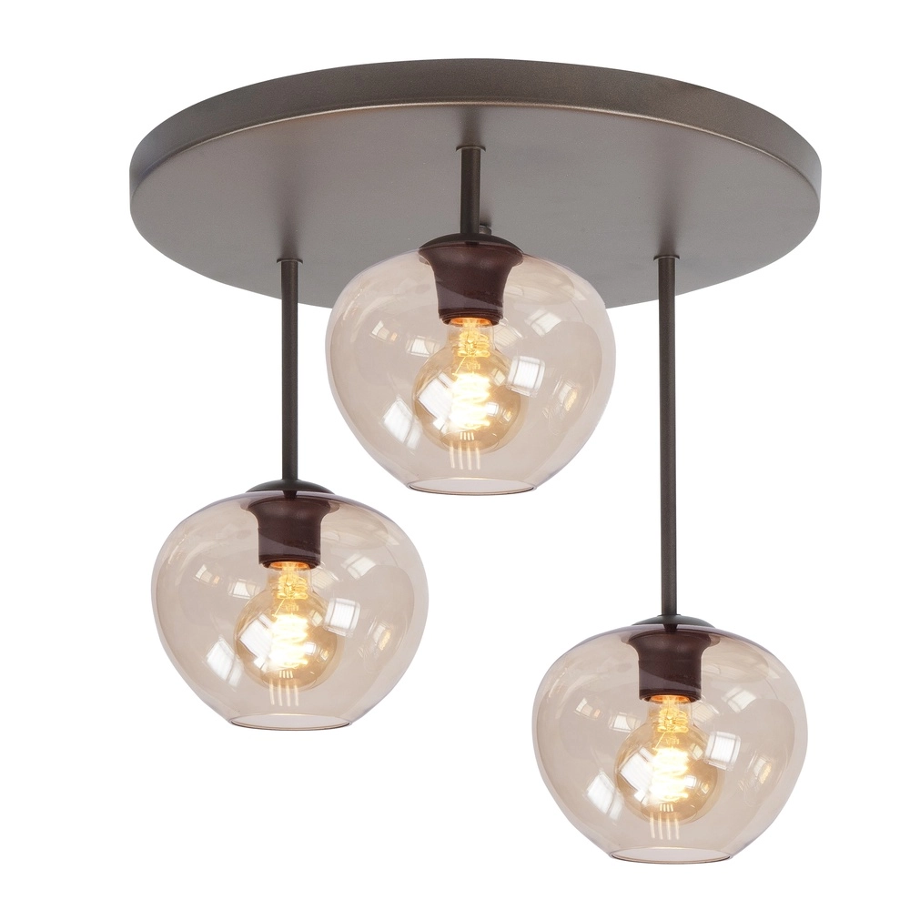 Design plafondlamp Fantasy choco bruin 3-lichts