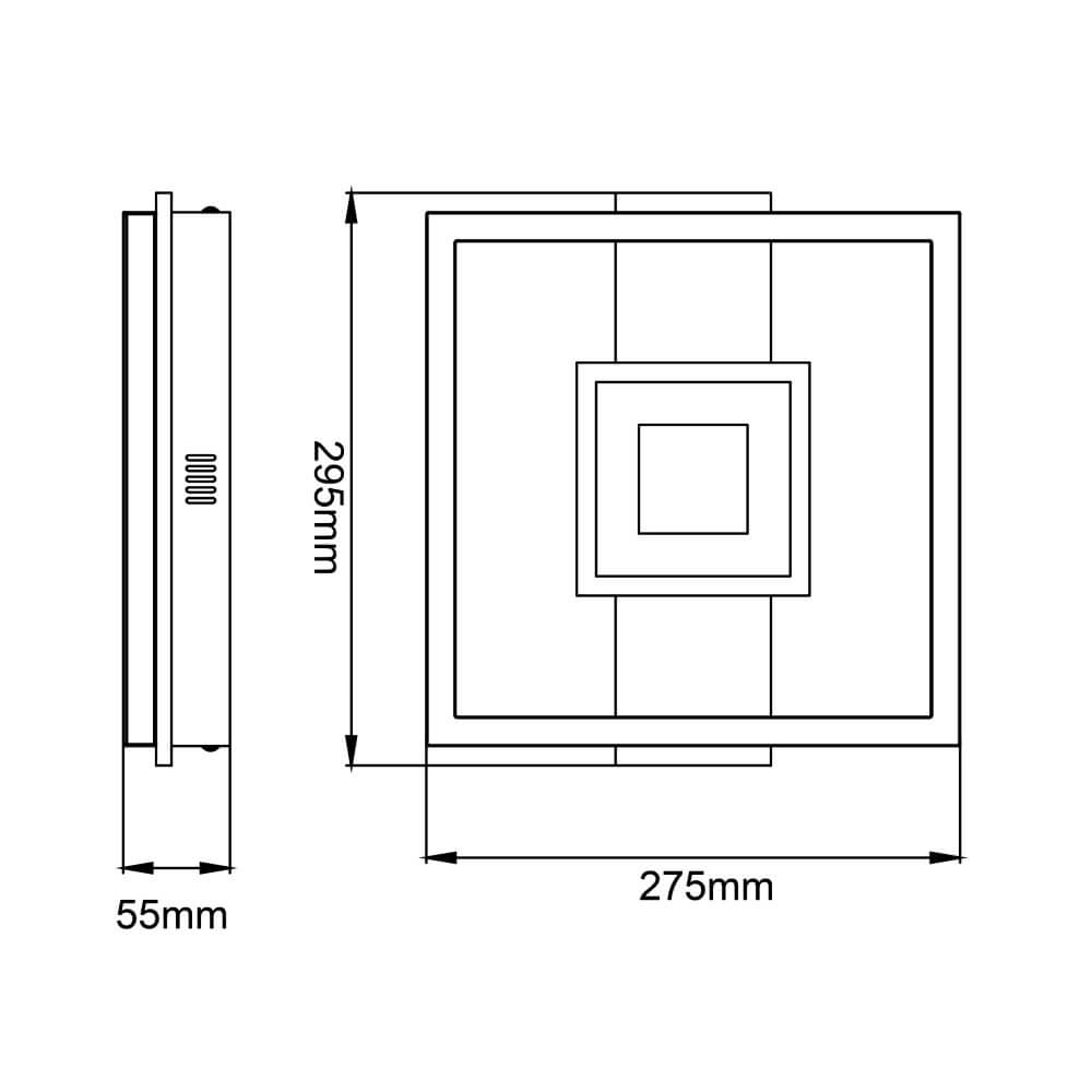 Plafondlamp Baldo vierkant zwart met hout Brilliant 4004353420030