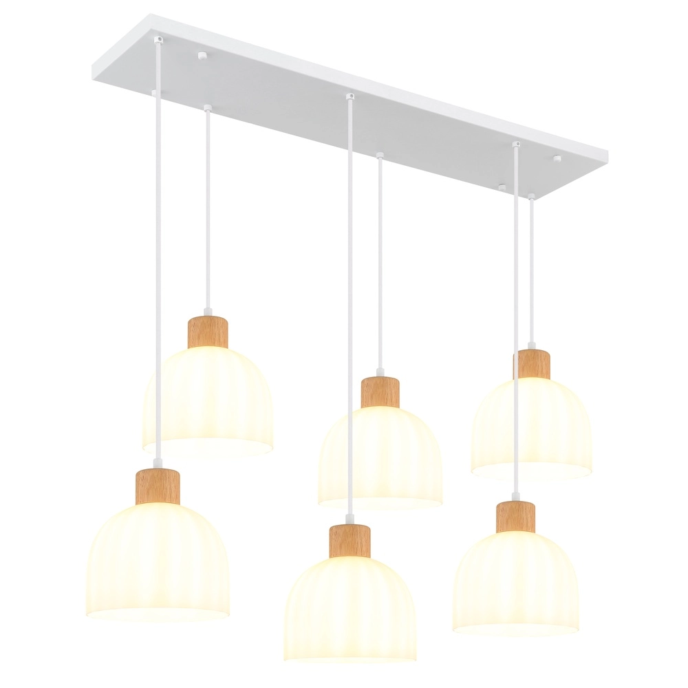 6-lichts hanglamp Swanson wit