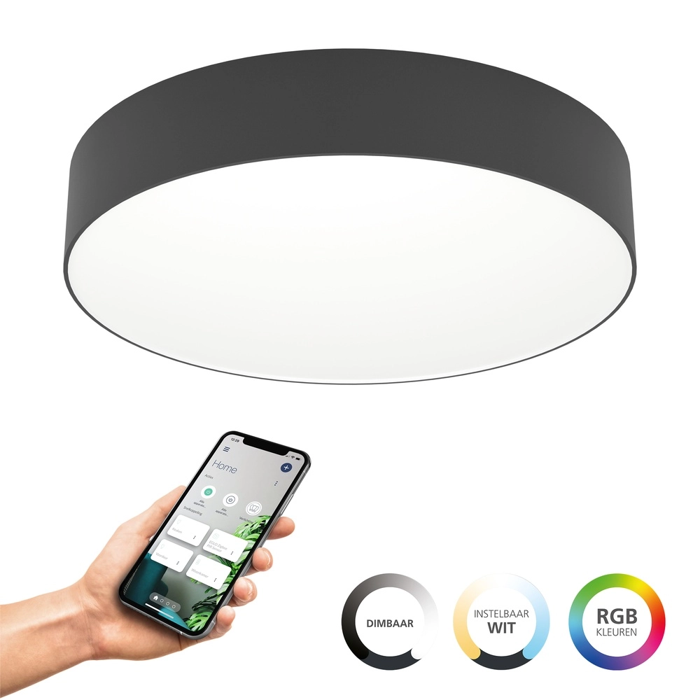 Design plafondlamp Gallizzi-Z smart zwart Ø 39cm